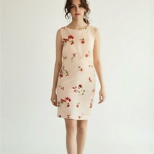 Talbots 100% Silk Floral Sleeveless Dress Size 10